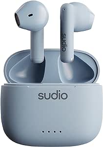 Sudio A1 Blue, Bluetooth’lu kulaklık, kompakt kablosuz şarj yuvası, IPX4 korumalı, entegre mikrofonlu gürültü geçiren kulaklık, birinci sınıf kristal ses
