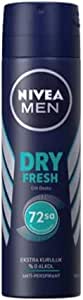 NIVEA Men Erkek Sprey Deodorant Dry Fresh 72 Saat Anti-perspirant Koruma, Ekstra Kuruluk, 150 ml