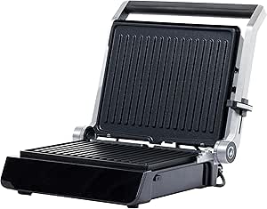 Homend Grilliant 1343H Cam Yüzeyli, 5 Hazır Programlı, Döküm Plakalı, Led Ekranlı Konuşan Tost Makinesi
