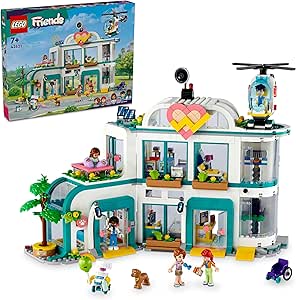 LEGO Friends Heartlake City Hastanesi 42621-7 Yaş ve Üzeri Çocuklar için Helikopter Modeli İçeren Yaratıcı Oyuncak Yapım Seti (1045 Parça)