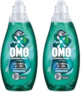 OMO Express Fresh Kötü Koku Karşıtı Beyaz ve Renkliler Sıvı Çamaşır Deterjanı, 1480 ml 2li paket