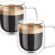 Vicloon Çift cidarlı Latte Macchiato bardak seti, 2 adet çift duvarlı kulplu kahve bardağı, 250 ml kahve fincanı, cam, Cappuccino, latte, çay, dondurma, bira için