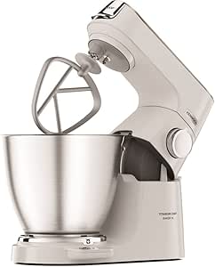 Kenwood Titanium Chef Baker XL Mutfak Şefi Beyaz KVL65.001WH – Stand Mikser, Hamut Yoğurma Makinesi, Entegre Tartı, 1200 Watt, Sıçrama Önleyici Kapak, 3 Hazne içi Aparat