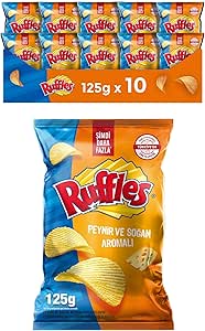 Ruffles Maximum Peynir Soğan Patates Cipsi 125 g x 10 Adet