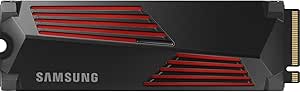 Samsung 990 PRO Heatsink M.2 NVMe SSD (MZ-V9P1T0CW), 1 TB, PCIe 4.0, 7.450 MB/s okuma, 6.900 MB/s yazma, soğutuculu SSD ve RGB ışıklı konsol, oyun ve video düzenleme için