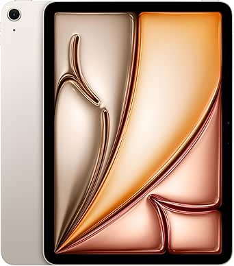 Apple M3 çipli 11 inç iPad Air: Liquid Retina Ekran, 256 GB, 12 MP Ön/Arka Kamera, Wi-Fi 6E, Touch ID, Tüm Gün Süren Pil Ömrü — Yıldız Işığı