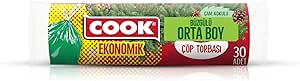 COOK Büzgülü Çöp Torbası Çam Kokulu 55 x 60 cm, 30’lu Rulo