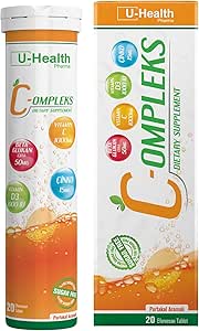 U HEALTH VİTAMİN C C-OMPLEKS PORTAKAL 20 EFF TABLET