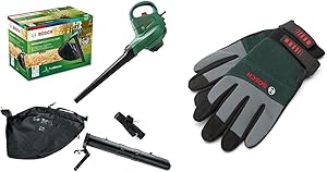 Bosch Home and Garden Elektrikli Yaprak Üfleme ve Toplama Makinesi & Bahçe Eldiveni, L Beden