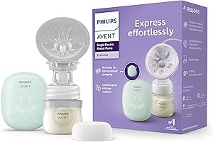 Philips Avent Essential Elektrikli Göğüs Pompası, Sessiz ve Kompakt Tasarım, 4 Masaj ve 4 Sağım Modu, SCF323/11