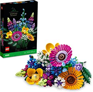 LEGO Icons Kır Çiçekleri Buketi Seti, Gelincik ve Lavanta İçeren Yapay Çiçekler, Yetişkinlere Yönelik Hobi, Ev Dekoru, Kadın ve Erkekler İçin Hediye, Botanik Koleksiyonu 10313
