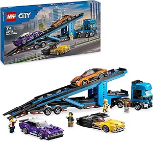 LEGO City Spor Arabalı Araç Taşıma Kamyonu 60408-7 Yaş ve Üzeri Çocuklar için 4 Araç İçeren Yaratıcı Oyuncak Yapım Seti (998 Parça)