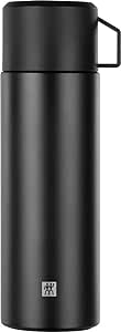 Zwilling Termos, Entegre Fincan, Termos Sürahi, Çift Duvarlı Yalıtım, 1 Litre, Siyah