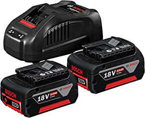 Bosch Professional 18 Volt Akü Şarj Cihazı Seti (2 x 5,0 Ah Li-Ion Akü + GAL 1880 CV Şarj Cihazı, Karton kutuda)