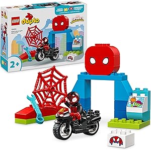 LEGO DUPLO Spin’in Motosiklet Macerası 10424, 2 Yaş ve Üzeri Çocuklar İçin Örümcek Adam Figürü İçeren Eğitici Oyuncak Yapım Seti (24 Parça)
