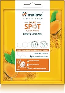 Himalaya Since 1930 Dark Spot Clearing Leke Karşıtı Zerdeçal Özlü Kağıt Maske 30 ml, Niacinamide, Glikolik Asit