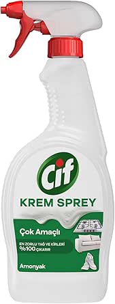 📌 Cif Krem Sprey Çok Amaçlı Amonyak Yüzey Temizleyici Yağ ve Kir Çıkarıcı 750 ml