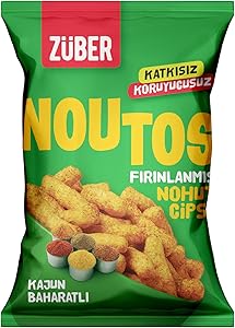 📌 Züber Noutos Kajun Baharatlı Fırınlanmış Nohut Cipsi 55gr x 15 adet