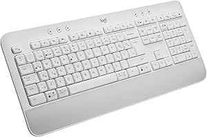 Logitech Signature K650 Tam Boyutlu Kablosuz Klananye, Bilek Desteği, BLE Bluetooth naneya Logi Bolt USB, Derin Yastıklı Tuşlar, Tuş takımı, PC/Windows/Mac ile Uyumlu, Beyaz
