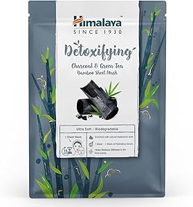 Himalaya Detox Etkili Kağıt Maske, Aktif Kömür, Yeşil Çay, Hyaluronic Acid, Bambu, Geri Dönüştürüleriblir, Tüm Ciltler, 30 gr