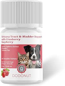 Dodonut EasyBerry Kedi ve Köpek İdrar Yolu Sağlığı Besin Takviyesi, Kızılcık Özü, 40 Tablet