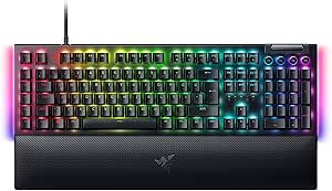 Razer BlackWidow V4 (Yeşil Anahtar) – Chroma RGB mekanik oyun klavyesi – Razer Snap Tap (tıklamalı mekanik anahtarlar, 6 özel makro tuşu, avuç içi dayanağı) TR düzeni | Siyah