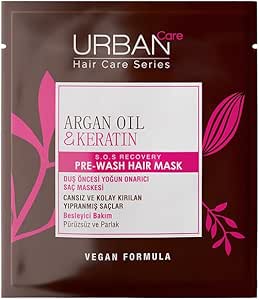 URBAN Care Argan Yağı & Keratin Kolay Kırılan Saçlara Özel Duş Öncesi Saç Bakım Maskesi 50 ml- Vegan