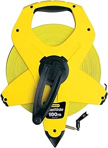 Stanley Power Winder fiberglas çerçeve bandı ölçüsü (100 m uzunluk, 13 mm genişlik, ergonomik, hassasiyet sınıfı III) 2-34-777