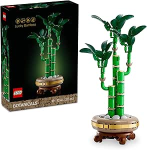 LEGO Botanicals Şans Bambusu 10344 – Yetişkin Kadın ve Erkekler için Bambu Sapları, Çakıl Taşları ve Ahşap Efektli Saksı İçeren Dekoratif Bitki Seti, Ev ve Ofis Dekorasyonu Hediye Fikri (325 Parça)