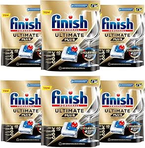 Finish Ultimate Plus 240 Kapsül Bulaşık Makinesi Deterjanı Tableti (6 x 40 Kapsül)