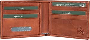 Ignis Craft RFID Korumalı Kartlıklı Erkek Deri Cüzdan – 2x Para Cebi, Premium Hakiki Deri, Monogram Astar (Minimalist Sardonyx)