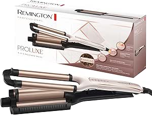 Remington CI91AW ProLuxe 4’ü 1 Arada Dalgalayıcı: Plaj Dalgaları, Doğal Rahat Dalgalar, Su Dalgaları, Deniz Kızı Dalgaları (Dijital Ekran, 210°C’ye kadar Sıcaklık Kontrolü), Saç Maşası