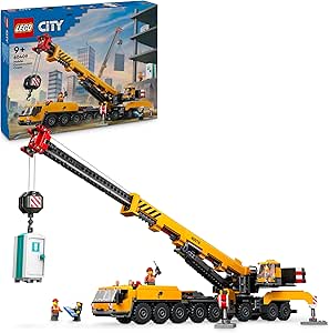 LEGO City Sarı Mobil İnşaat Vinci 60409-9 Yaş ve Üzeri Çocuklar için Yaratıcı Oyuncak Yapım Seti (1116 Parça)