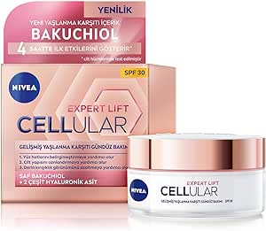 NIVEA Cellular Expert Lift Doğal Retinol Alternatifi Saf Bakuchiol ve Hyaluronik Asit içeren Kırışıklık Karşıtı ve Nemlendirici Gündüz Kremi 50 ml