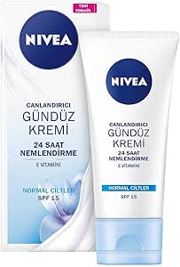 NIVEA Essentials Canlandırıcı Gündüz Yüz Bakım Kremi, 50 ml, Normal Ciltler, E Vitamini, Lotus Çiçeği, Doğal Manolya Özü ile 24 Saat Yoğun Nemlendirme, SPF15 Güneş Koruması