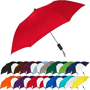 STROMBERGBRAND UMBRELLAS 42″ Arc Heather Spectrum Otomatik Açılır Katlanır Şemsiye, Sağlam Metal Şaft, (Kırmızı), Popüler Stil Otomatik Açık Küçük Hafif Taşınabilir Kompakt Seyahat Katlanır Şemsiye