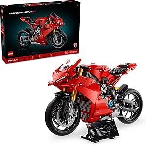 LEGO Technic Ducati Panigale V4 S Motosiklet Model Yapım Kiti – Yetişkin Motor Hayranı Kadın ve Erkekler için Hediye Fikri 42202 (1603 Parça)