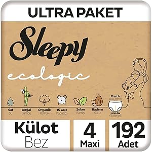 Sleepy Ecologic Ultra Paket Külot Bez 4 Numara Maxi 192 Adet