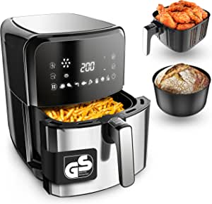VANDENBERG Airfryer – 5.5 Litre Hacim – 12 Program Airfritöz – 1700 W – Yağsız – Ekmek & Kızartma Sepeti – Yapışmaz Kaplama Sistemi, Dokunmatik Ekran