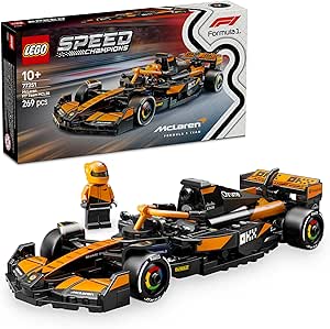 LEGO Speed Champions McLaren F1 Team MCL38 Yarış Arabası 77251 – 10 Yaş ve Üzeri Kız ve Erkek Çocukları ile Yetişkin Motorseverler için Sürücü Minifigürü İçeren Yapım ve Sergileme Seti (269 Parça)