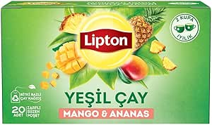 Lipton Mango ve Ananaslı Tropikal Bardak Poşet Yeşil Çay 20’li Paket