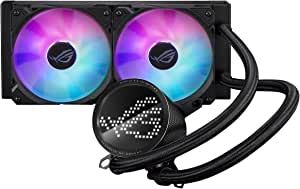 ASUS ROG Ryuo III 240 RGB hepsi bir arada sıvı CPU soğutucu (2 x adreslenebilir 120 mm ARGB radyatör fanı, anime matris LED ekran, Intel LGA 1700, 115x, 1200 ve AM4, AM5 soket) ile uyumlu, siyah