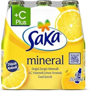 Saka Limon Aromalı +C Vitaminli Doğal Zengin Mineralli Gazlı İçecek 6×200 ml