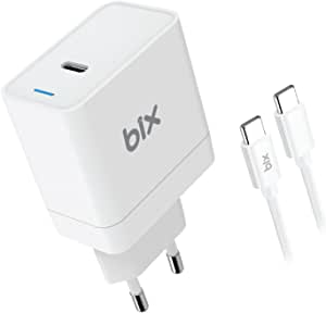 Bix BXUC65FTA 65W PD Typ-C Girişli Macbook Pro/Air Şarj Cihazı, MacBook Air/Pro 13/14/15/16 İnç Led Göstergeli ve Tüm Type-C Cihazlarıyla Uyumlu 2 Metre Type-C’den Type-C’ye Kablo