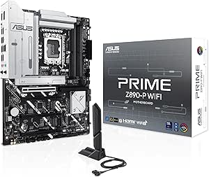 ASUS PRIME Z890-P WIFI Intel Z890 LGA1851 DDR5 8400 DP HDMI USB4 4x M2 USB3.2 WiFi 7 + BT AURA RGB 2.5Gbit LAN ATX 14+1+2+1 Güç Aşamaları, Thunderbolt 4, ASUS AI Teknolojieri, ASUS GlideX Anakart