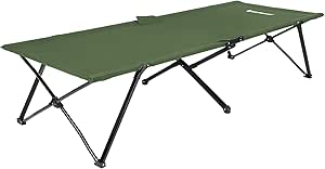 SONGMICS Üniseks Yetişkin Kamp Yatağı, Kamp Yatağı, TÜV Rheinland tarafından test edilmiştir, maksimum statik yük kapasitesi 260 kg, 206 x 45 x 75 cm GCB25J, yeşil, 205 x 75 x 46 cm