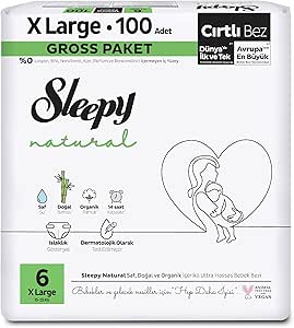 Sleepy Natural Gross Paket Bebek Bezi 6 Numara Xlarge 100 Adet