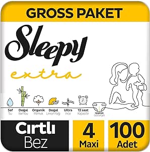Sleepy Extra Günlük Aktivite Gross Paket Bebek Bezi 4 Numara Maxi 100 Adet
