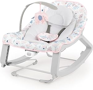 Ingenuity Keep Cosy 3’ü 1 Arada Grow with Me Titreşimli Ana Kucağı ve Bebekten Yürümeye Başlayan Çocuk Salıncak – Burst (Pembe), Yeni Doğan ve Üzeri