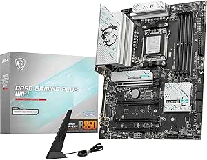 MSI B850 GAMING PLUS WIFI Anakart, ATX – AMD Ryzen 9000/8000 / 7000 İşlemcileri, AM5 – DDR5 Bellek Arttırma 8200+ MT/s (OC), PCIe 5.0 x16 ve 4.0 x16, M.2 Gen5, Wi-Fi 7, 5G LAN’ı destekler